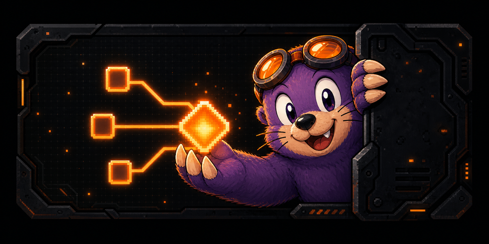 Molebyte presents a completed glowing decision node.